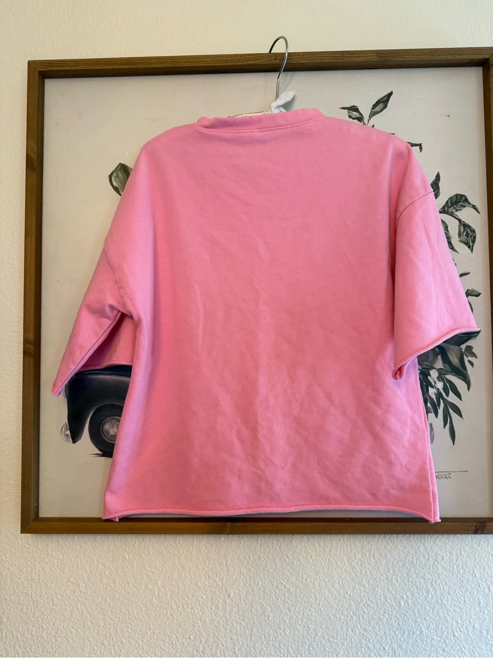 Upcycled Pink Snail Patch Short Sleeve Top - Picture 4 of 4
